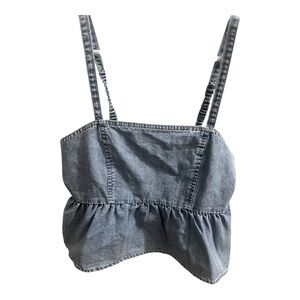 Celebrity Pink Women’s size large Light Blue Denim Crop Top